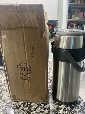 Princess House Stainless Steel Thermos with Black Handle
